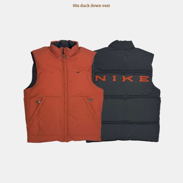 나이키 00s 리버서블 스펠아웃 덕다운 패딩조끼