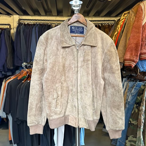 90s 리얼 레더 스웨이드 플라이트 자켓 made in korea