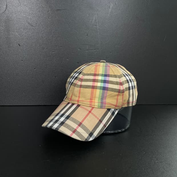 [S] 버버리 레인보우 노바 체크 볼캡