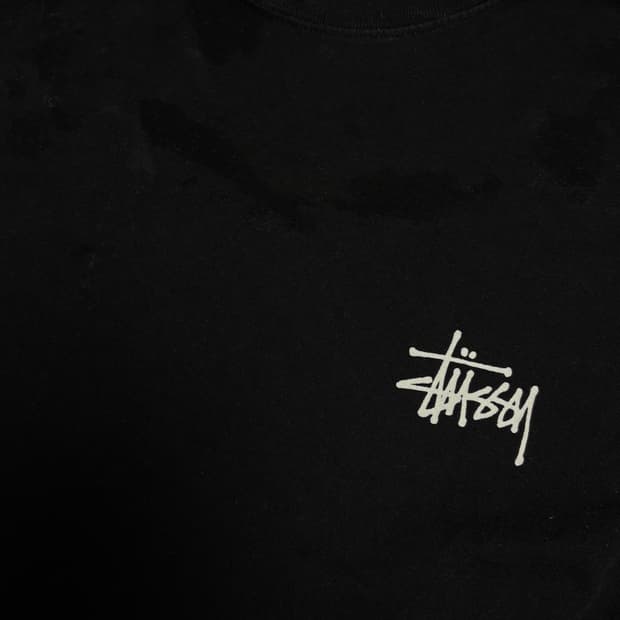 스투시 블랙 기본 로고 티셔츠 S