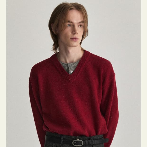 웨이비니스 헨리넥 레드 니트 3사이즈