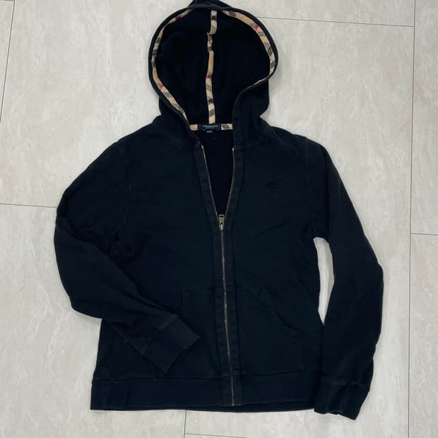 Burberry 버버리 체크 디테일 후드 집업