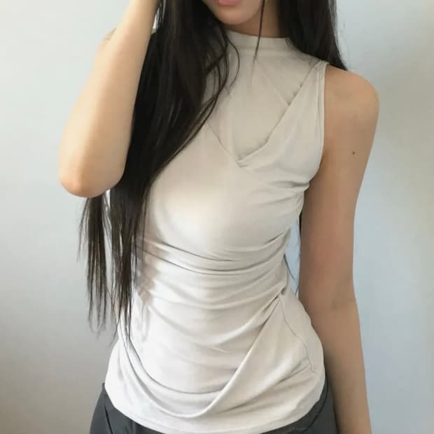 플레어업 슬리브리스 Draped Sleeveless Top