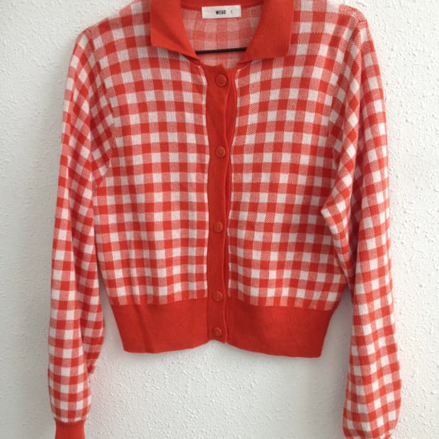 WEGO Gingham Check Cardigan