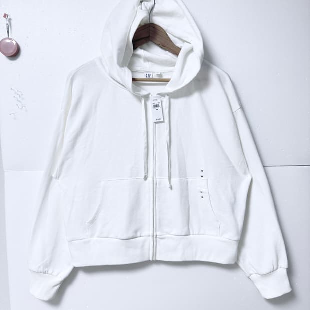GAP 갭 크롭 후드집업 화이트M 새상품 데일리