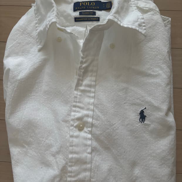 폴로 시어서커 셔츠 클래식핏 맨즈 화이트 s