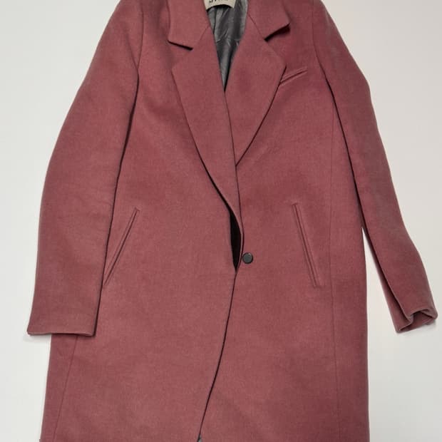 여성 한섬 마인 Mine 캐시미어 혼용 핑크 울 코트