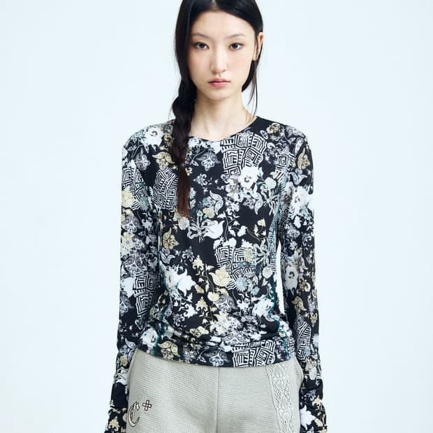 콜로신스 pansy top 롱슬리브 티셔츠 블랙