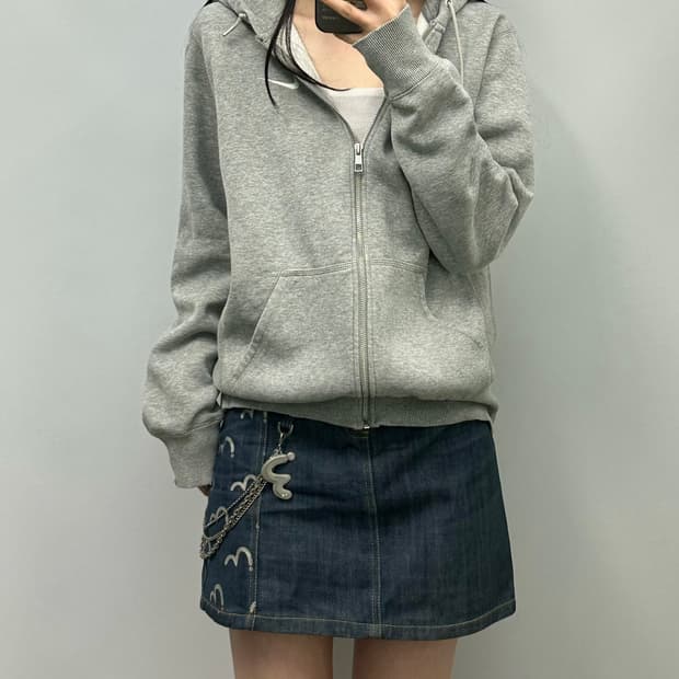 나이키 스우시 그레이 후드집업