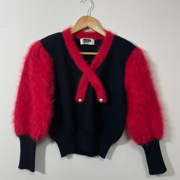 일본빈티지 디테일 울100% 니트 Free - K22