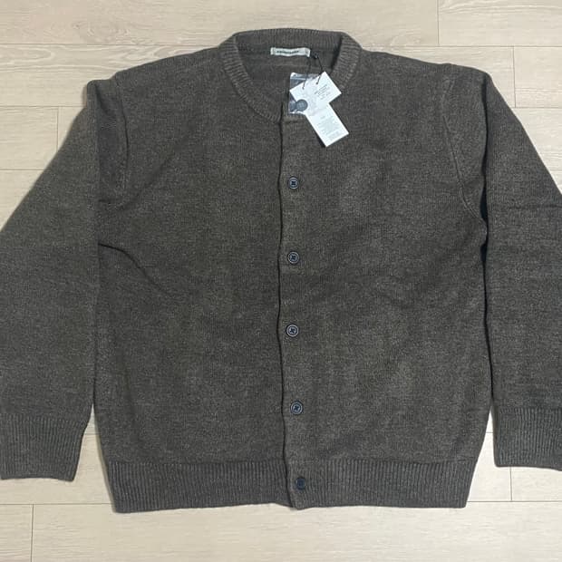 엑스컨테이너 라운드넥 크롭 가디건 (브라운) XL