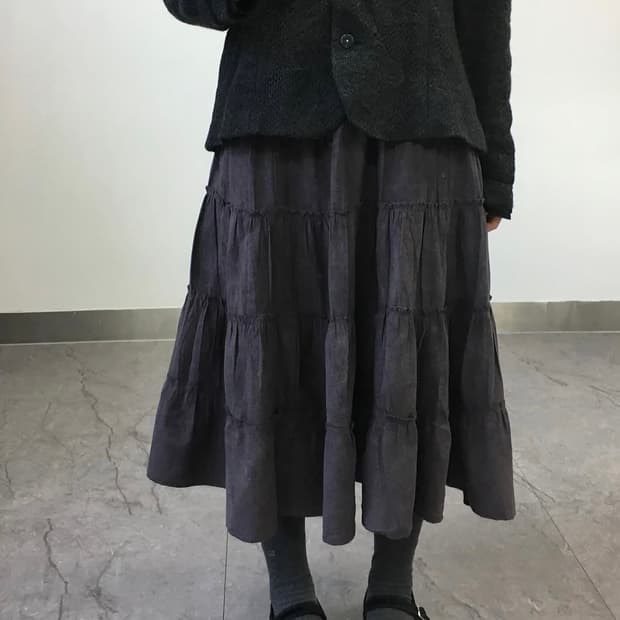빈티지 워싱 캉캉 스커트