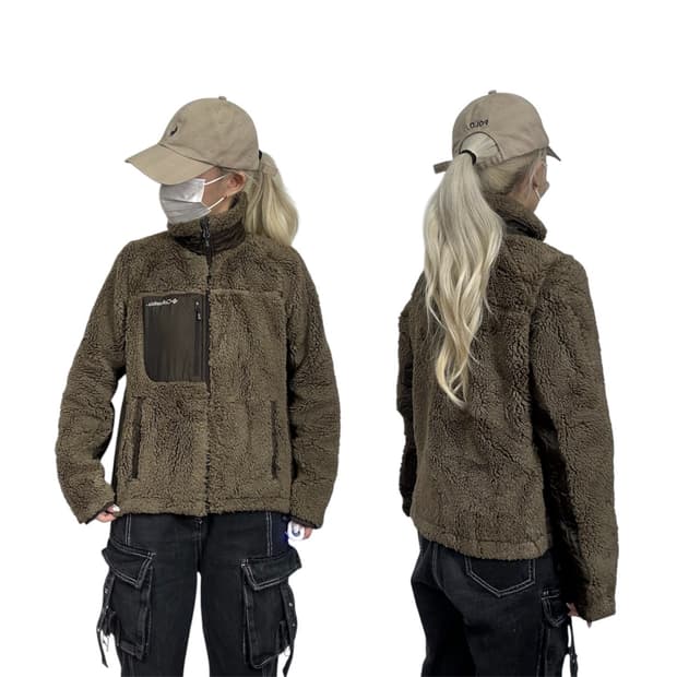 컬럼비아 브라운 뽀글이 후리스 등산복 자켓 M 