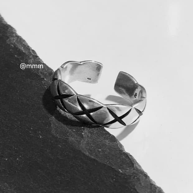 크러쉬 엠보2 반지 오픈링