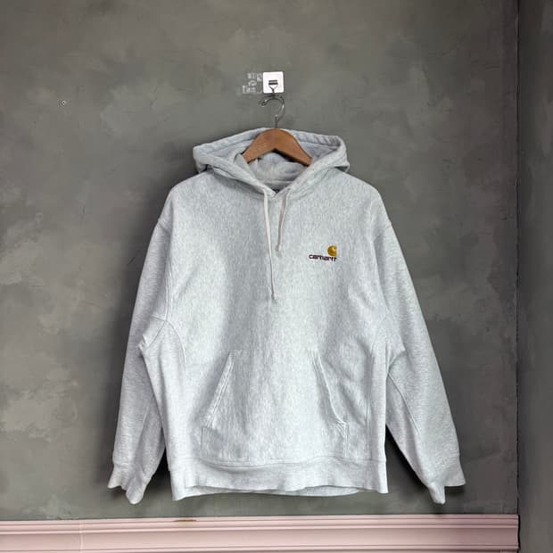 칼하트 wip 아메리칸 스크립트 후드 애쉬 헤더그레이