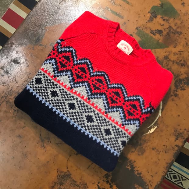 브룩스브라더스 노르딕 패턴 울 스웨터 남성 102 105 여성 프리사이즈