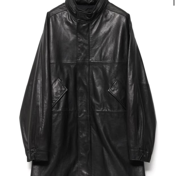 해칭룸 모드 파카 레더 코트