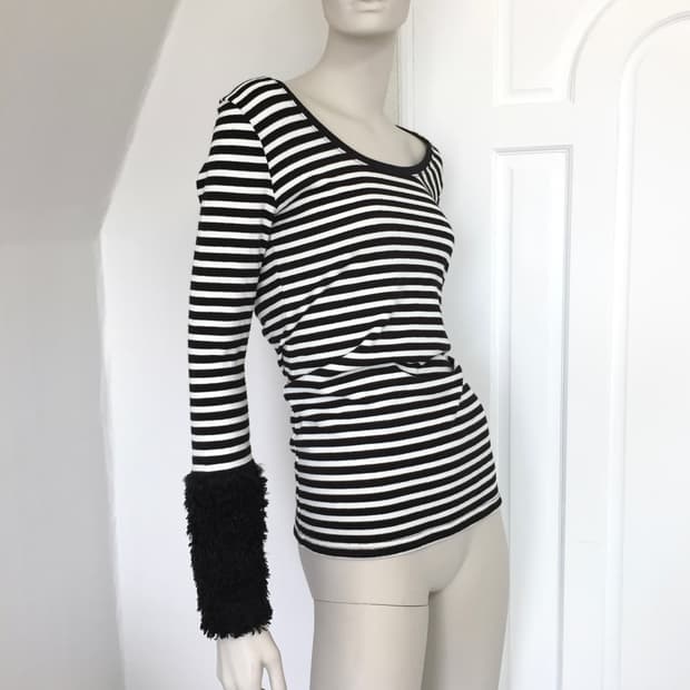 Snidel  Stripes Fursleeve Top