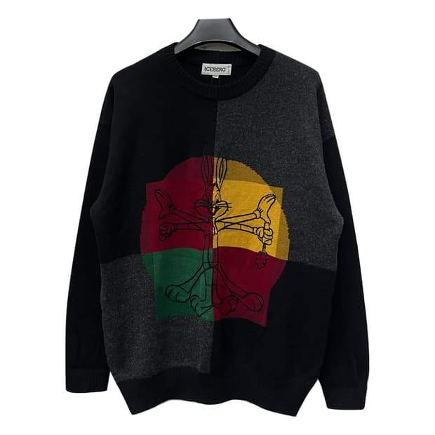 90s 아이스버그 루니툰 벅스 버니 버진울 니트 해외 M