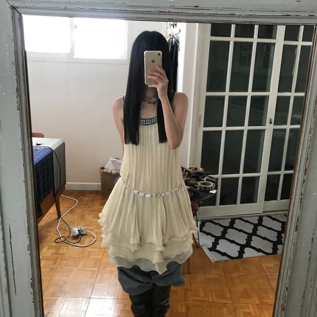 vintage ruffle one-piece