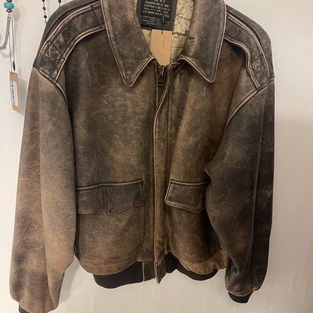 아비렉스 A-2 미군 항공 가죽자켓 (에이징 레더)  미군 
