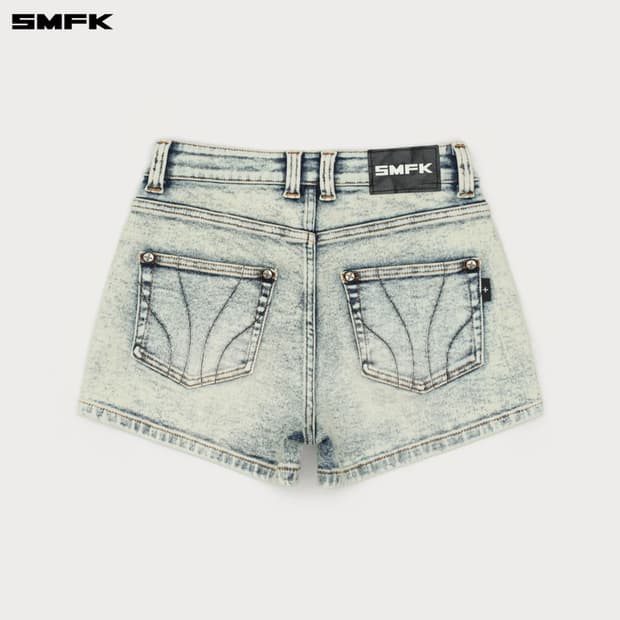 SMFK compass dancer 클래식 데님 쇼츠 스노우플레이크 xs