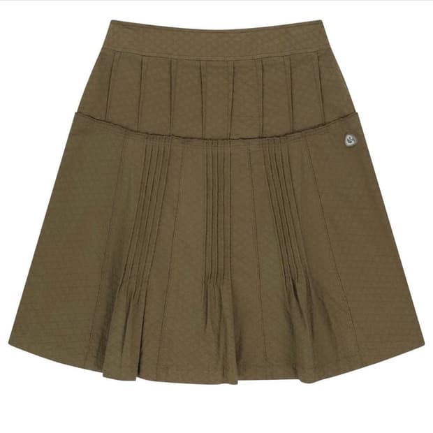 코이세이오 플라워 핀턱 스커트 브라운