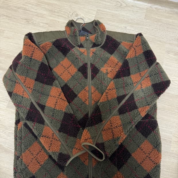 XL RRL 더블알엘 아가일 체크 플리스 후리스