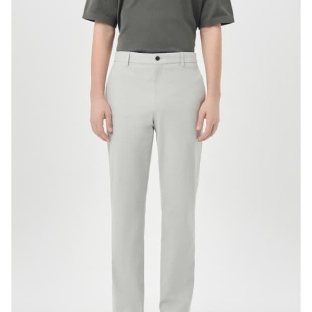 DKNY 코튼 블렌드 밴딩 테이퍼드 팬츠 화이트