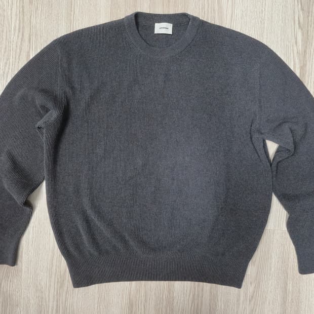 [2] 인더로우 그레인 코튼 니트 크루넥 - 카본 그레이 (실착 1회/S