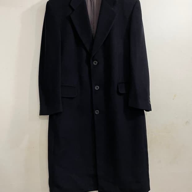 갤럭시 vip 캐시미어 수퍼파인울 골든텍스 롱코트 블랙