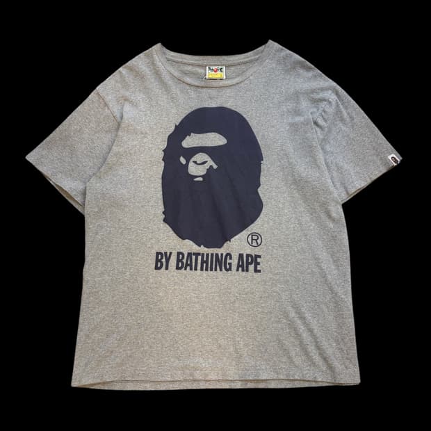 베이프 빅 에이프 헤드 그레이 반팔 티셔츠