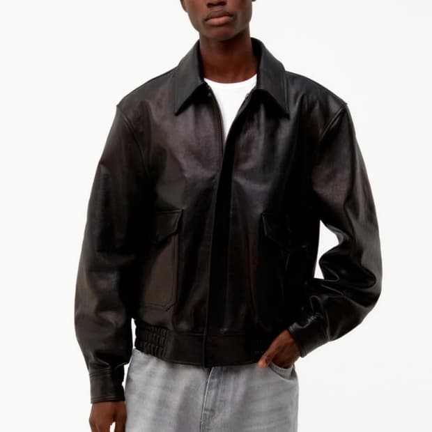 [L] 쿠어 베지터블 레더 A-2 자켓 (블랙) 새상품