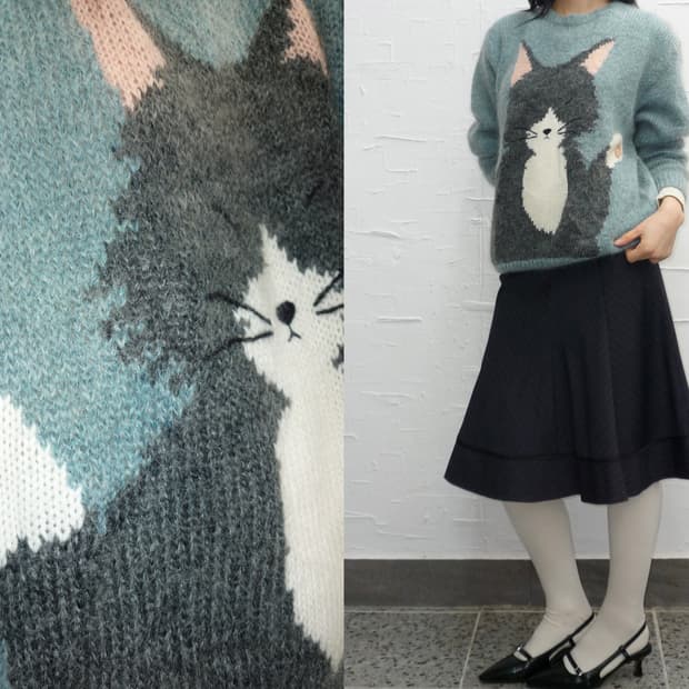 skyblue kitty knit