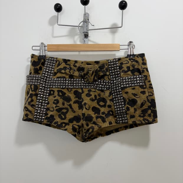 froglet 레오파드 갸루 펑크 숏팬츠 반바지