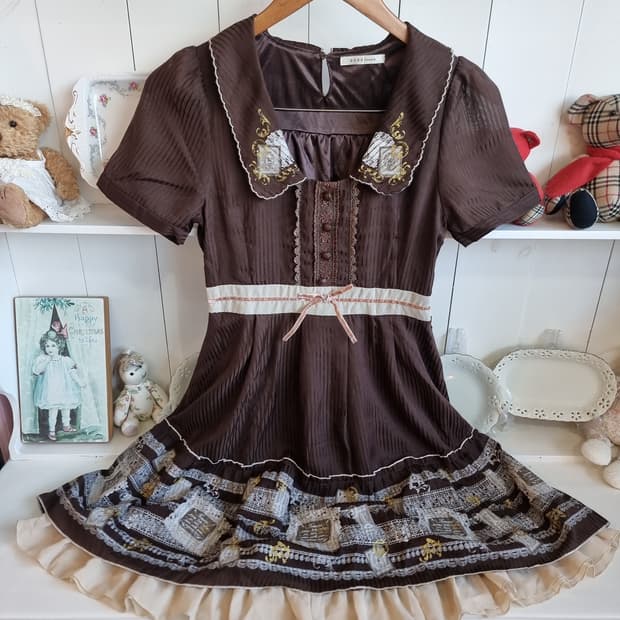 axes femme(엑시즈팜) 초코브라운 레이스 원피스