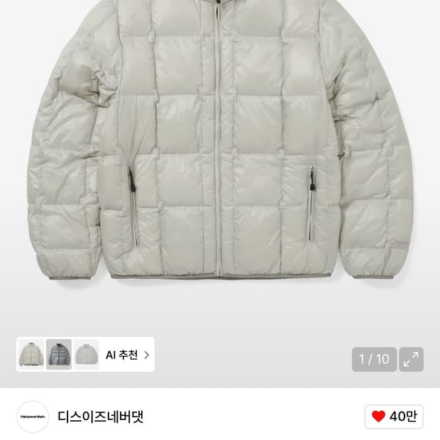 디스이즈네버댓 퍼텍스 다운 자켓 XL