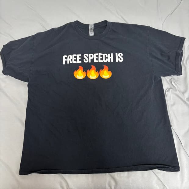 빈티지 길단 FREE SPEECH IS FIRE 반팔 티셔츠 XXL