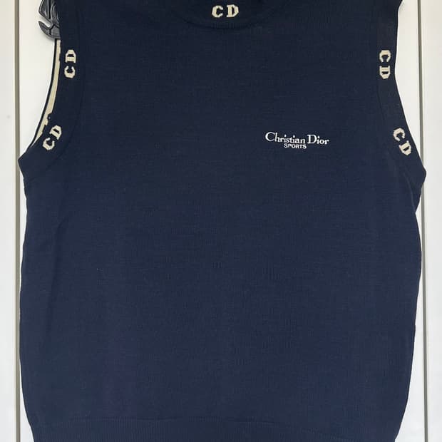 크리스찬 디올 스포츠 니트 베스트 네이비