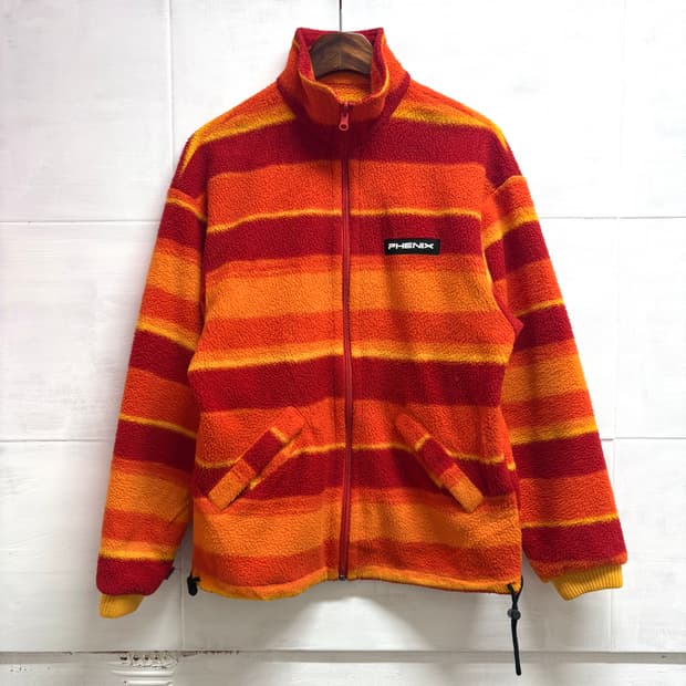 PHENIX 피닉스 오렌지 스트라이프 플리스 자켓