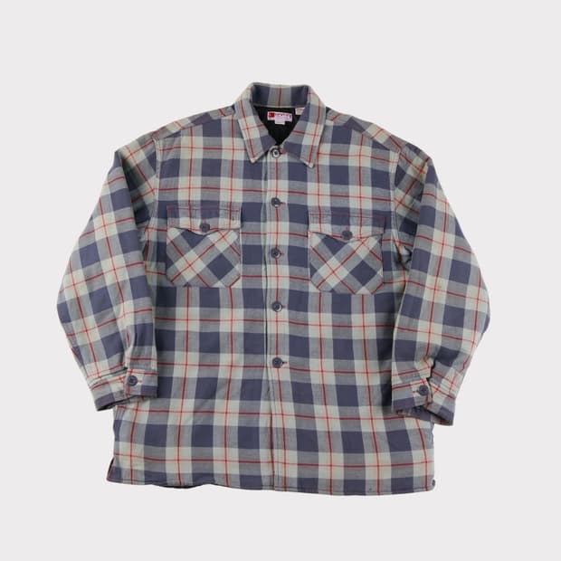 [L] 90's 리바이스 누빔 체크 셔츠자켓