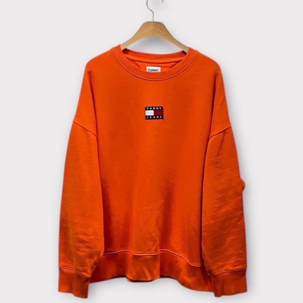 타미 뱃지 스웨트 오렌지색 맨투맨 XL
