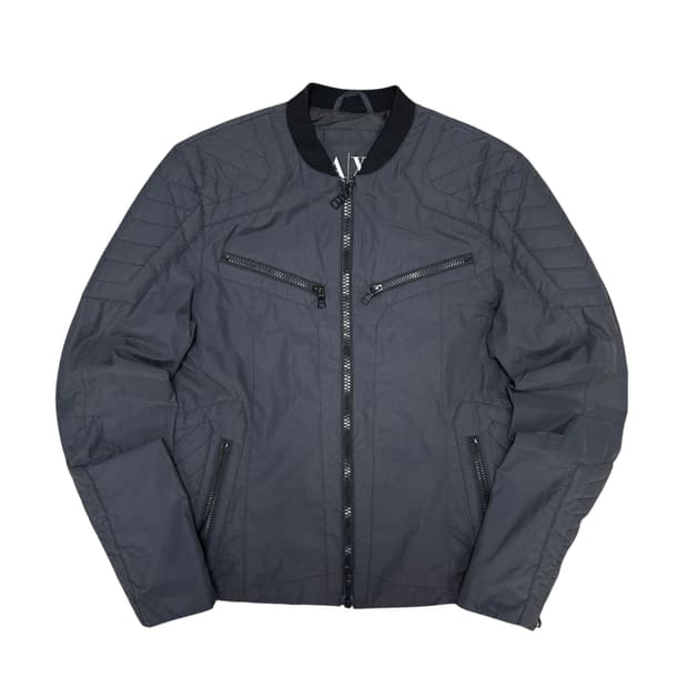 아르마니 차콜그레이 나일론 바이커자켓(S)
