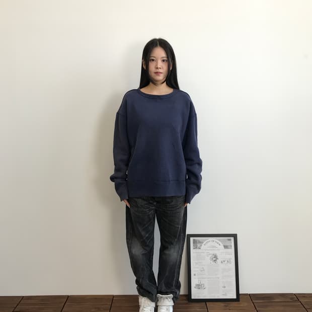 Fuudobrain Cropped Sweatshirt Navy