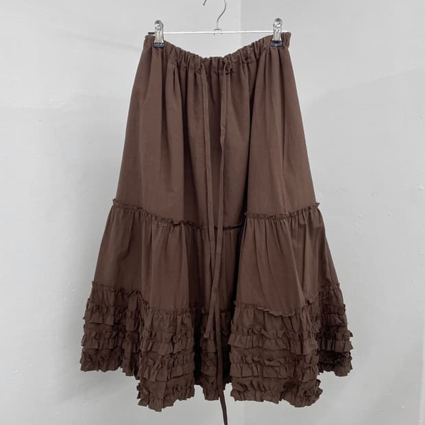 브라운 라떼 모리 캉캉 스커트