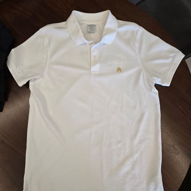 브룩스브라더스 수피마 폴로 화이트 슬림 L