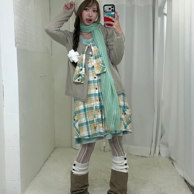 민트 너드 모리 니혼진 세실맥비 체크 도트 코디세트