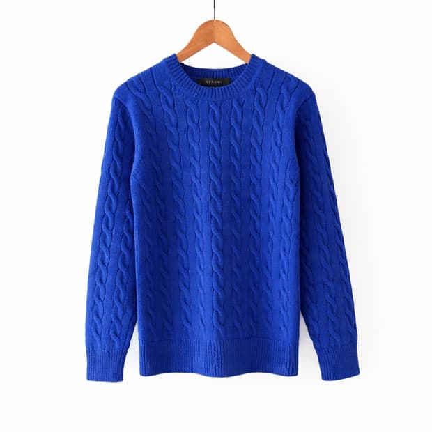 리즈미 램스울 블랜딩 케이블 라운드 니트