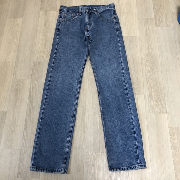 (29) 리바이스 Levi's 505 레귤러핏 워시드 연청 데님