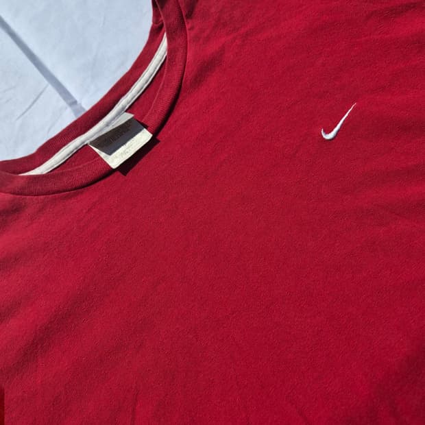 [XL] 00s 나이키 (NIKE) 정품미니자수 올드스쿨 레드 반팔티